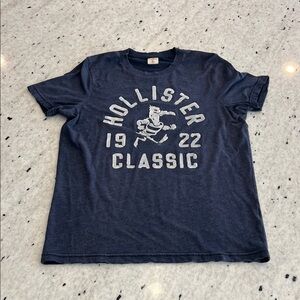 Hollister Heather Blue Crewneck Logo Tee
